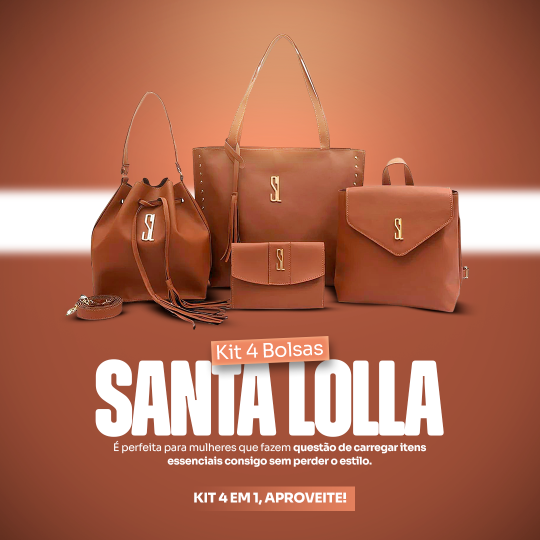 Bolsa Santa Lolla - Kit 4 em 1 + BRINDE EXCLUSIVO