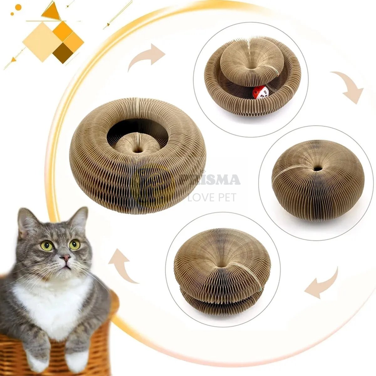 Arranhador Mágico para Gatos com Brinquedo de Bola