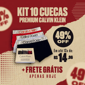 Kit 10 Cuecas Calvin Klein Premium - Frete Grátis Apenas Hoje