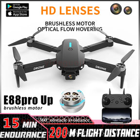 (COMPRE1, LEVE2) Profissional E88pro Drone com câmera 4K, motor sem escova, fluxo óptico, posicionamento, fotografia aérea, Quadcopter, Drone with Camera Toy