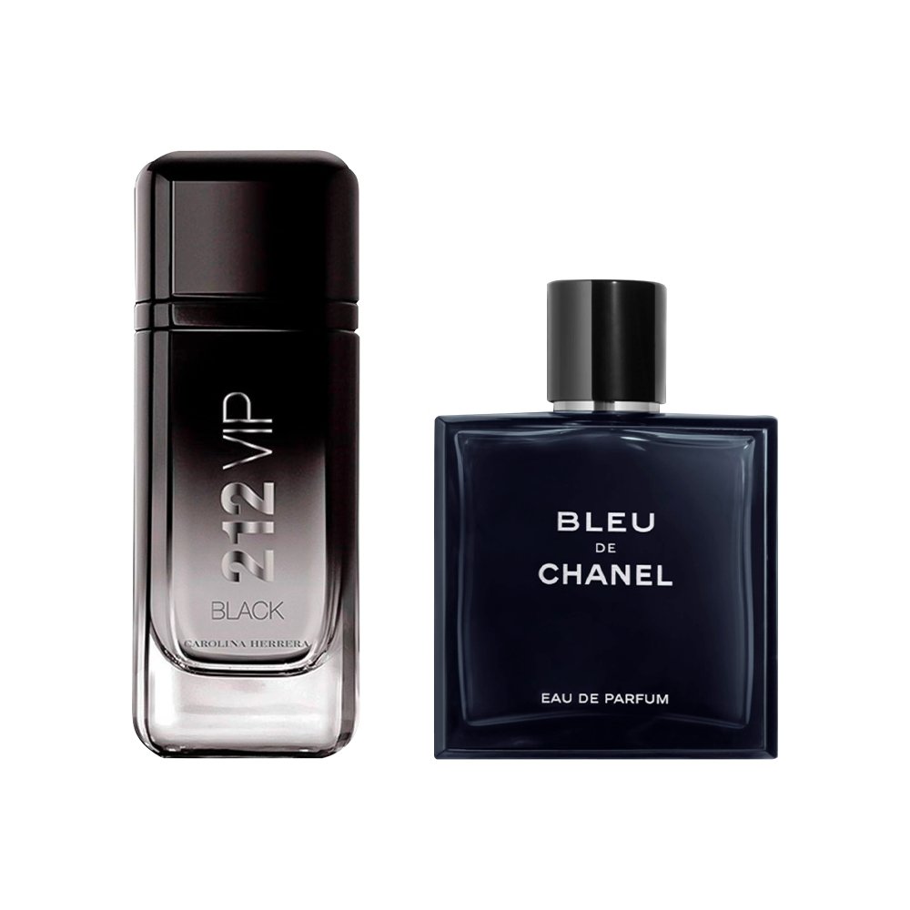 Combo de 2 Perfumes Masculinos 50ml -  212 VIP Black e Bleu de Chanel